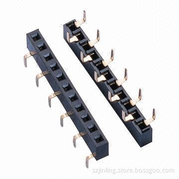 Single Row 2.54mm Female Headers, Straight Angle, Centipede Foot Type